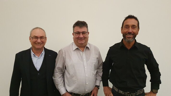 Stadtrat Thomas Beringer, Roger Reinhart und Markus Meile und (v.l.).