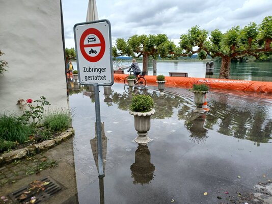 Hochwasser am Seerhein in Gottlieben. ⋌Kurt Peter